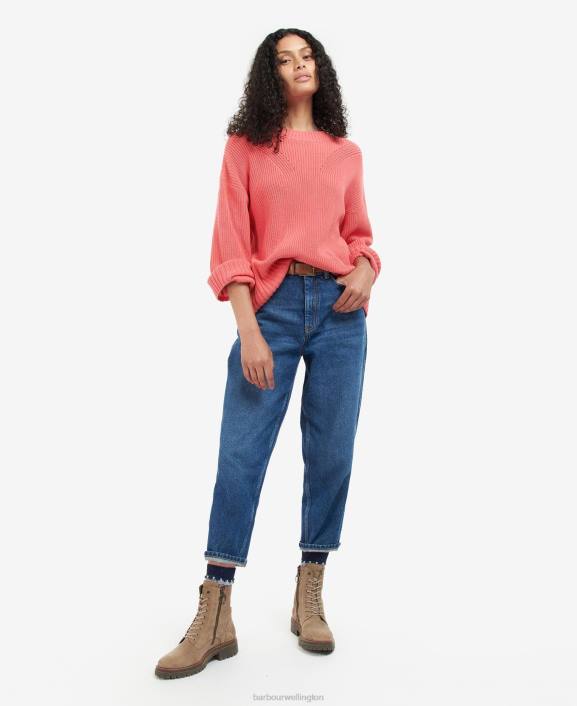 Women Pink Punch Barbour Coraline Knitted Jumper 40VB1966
