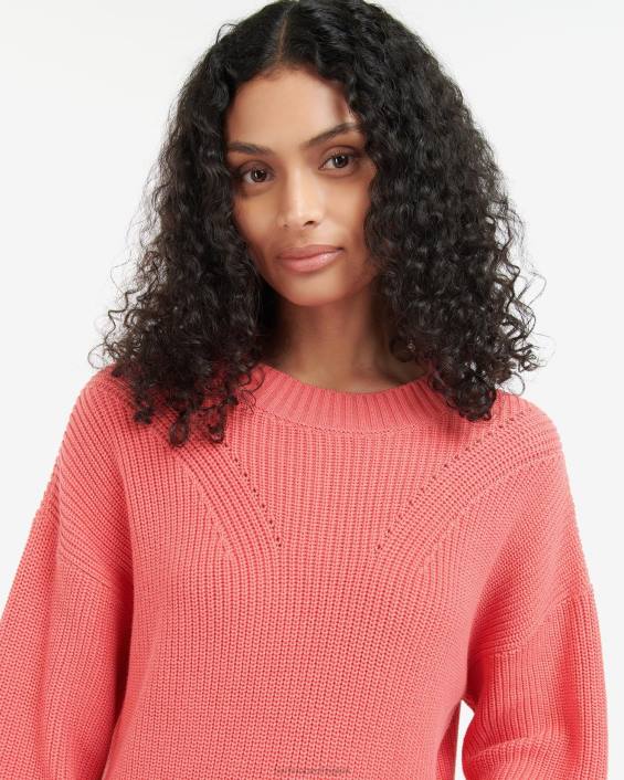 Women Pink Punch Barbour Coraline Knitted Jumper 40VB1966