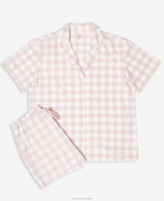 Women Light Pink Gingham Barbour Etta Gingham PJ Set 40VB2035