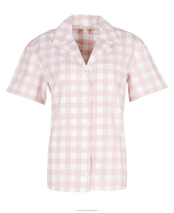 Women Light Pink Gingham Barbour Etta Gingham PJ Set 40VB2035
