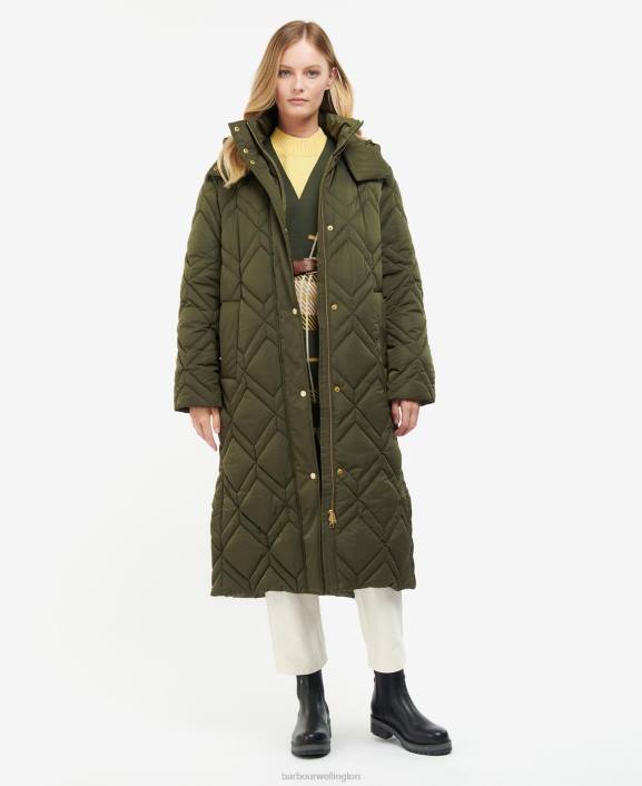 Women Black/Ancient Fern Tartan Barbour Cassius Quilted Jacket 40VB1442