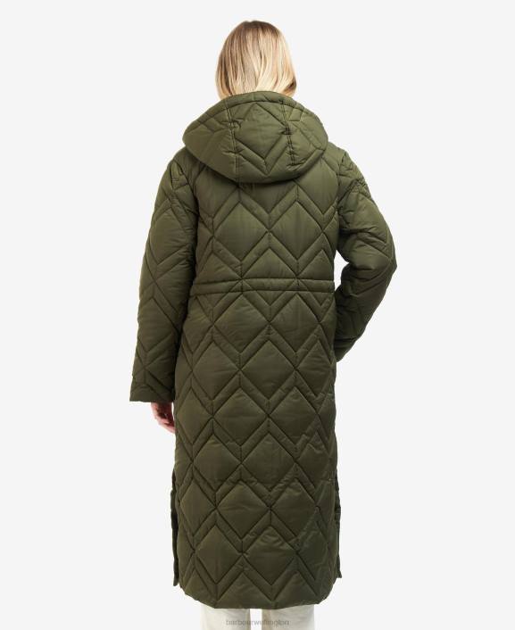 Women Black/Ancient Fern Tartan Barbour Cassius Quilted Jacket 40VB1442