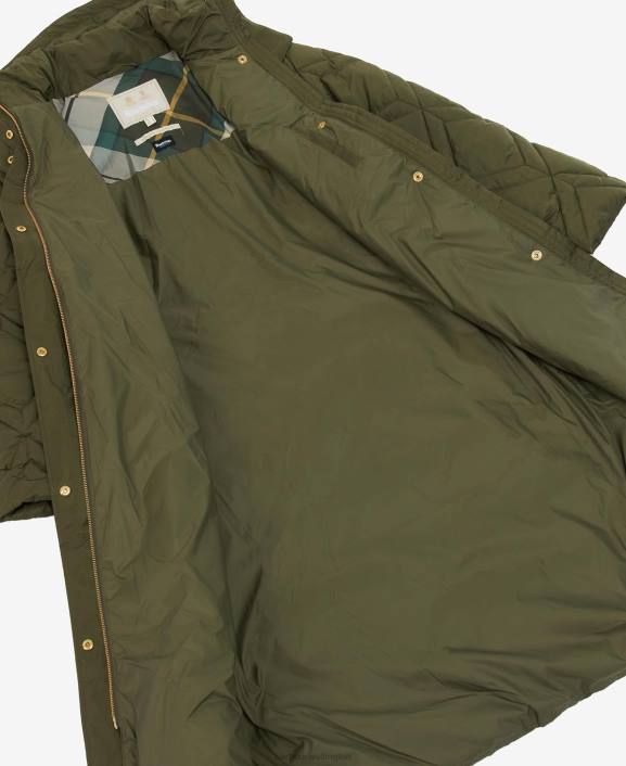 Women Black/Ancient Fern Tartan Barbour Cassius Quilted Jacket 40VB1442