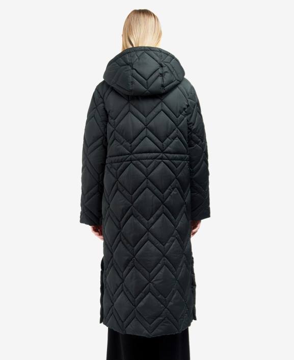 Women Black/Ancient Fern Tartan Barbour Cassius Quilted Jacket 40VB1519