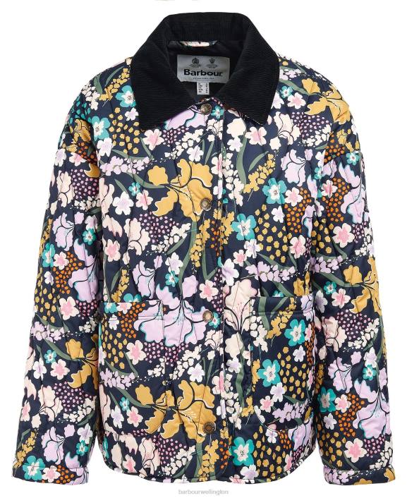 Women BoTanical Wonder Print/Dark Navy Barbour Printed Delphinium Quilted Jacket 40VB1438