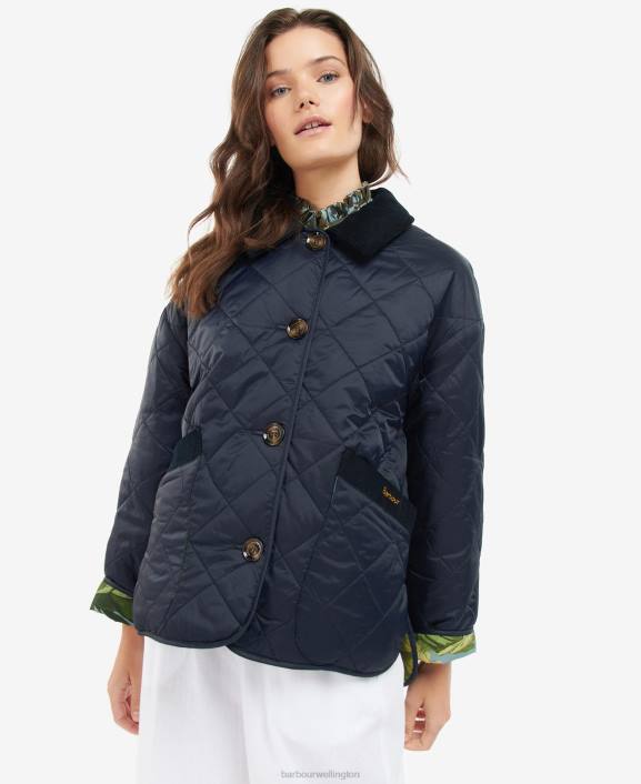 Women Dark Navy/Limerence/Sky Barbour x House of Hackney Gransden Reversible Quilted Jacket 40VB1432