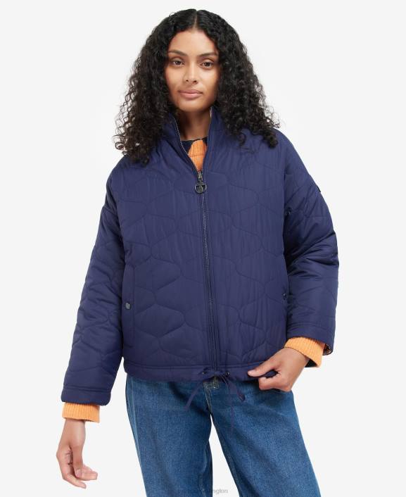 Women Eternal Ink/Light Trench Starling Print Barbour Printed Reversible Apia Quilted Jacket 40VB1431