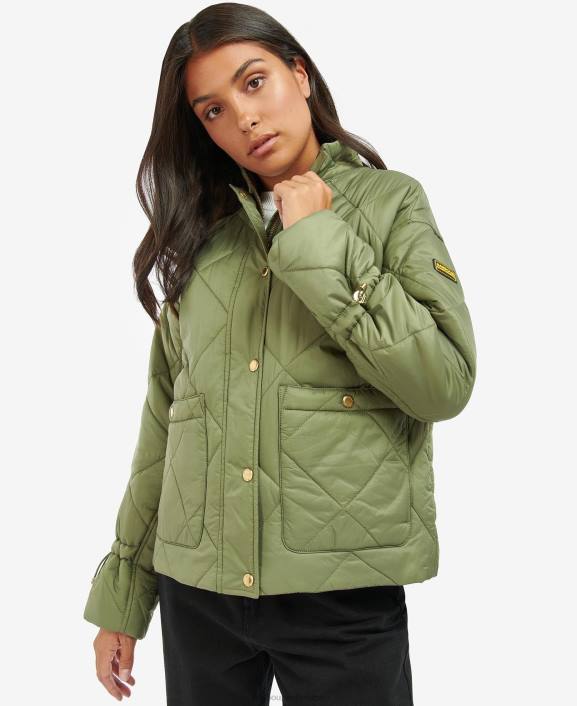 Women Midnight Green/Midnight Green Check Barbour Falkenberg Quilted Jacket 40VB1447