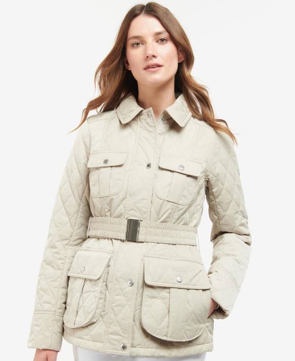 Women Olive/Ancient Barbour Belted Defence Quilted Jacket 40VB1478