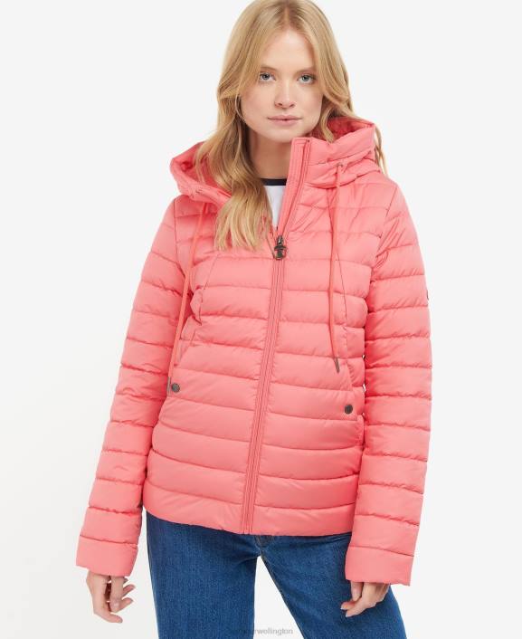 Women Pink Punch Barbour Coraline Quilted Jacket 40VB1427