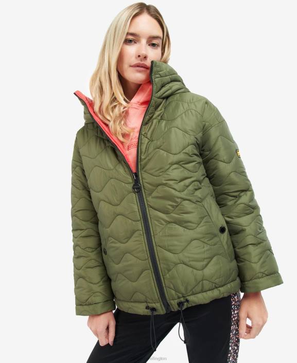 Women Portobello/Cayenne/Bellini Barbour Fenway Revesible Quilted Jacket 40VB1469