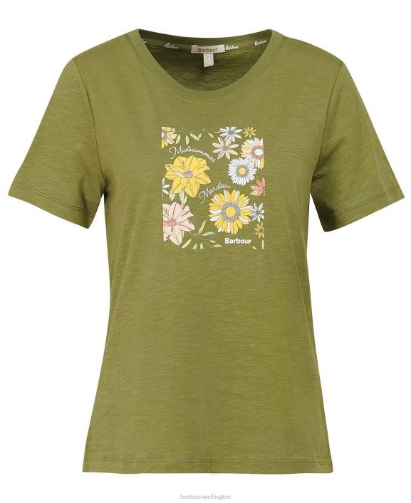 Women Buttermilk Barbour Coraline T-Shirt 40VB1667