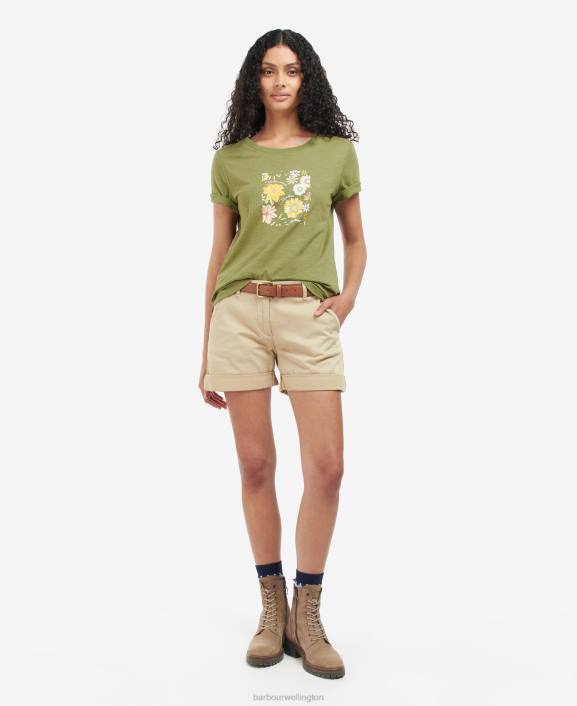 Women Buttermilk Barbour Coraline T-Shirt 40VB1667