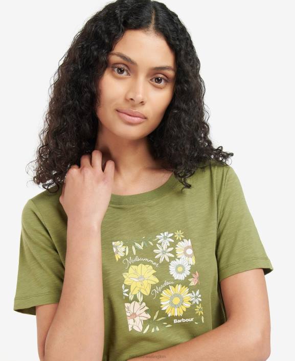 Women Buttermilk Barbour Coraline T-Shirt 40VB1667