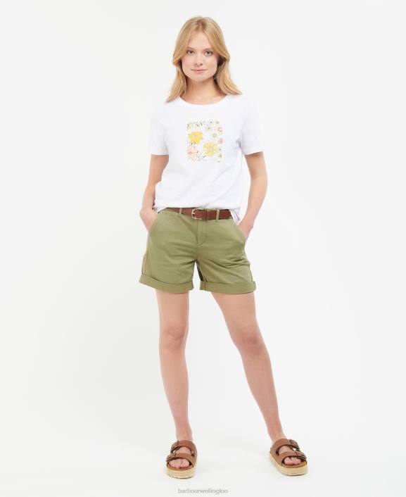 Women Buttermilk Barbour Coraline T-Shirt 40VB1679