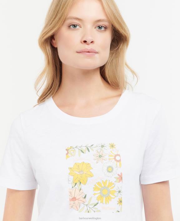 Women Buttermilk Barbour Coraline T-Shirt 40VB1679