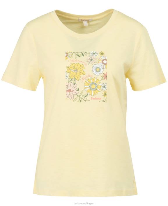 Women Buttermilk Barbour Coraline T-Shirt 40VB1744