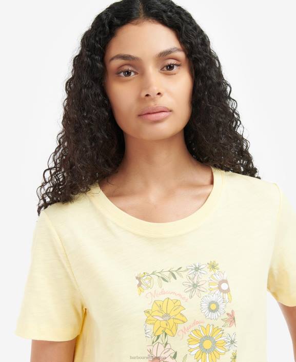 Women Buttermilk Barbour Coraline T-Shirt 40VB1744