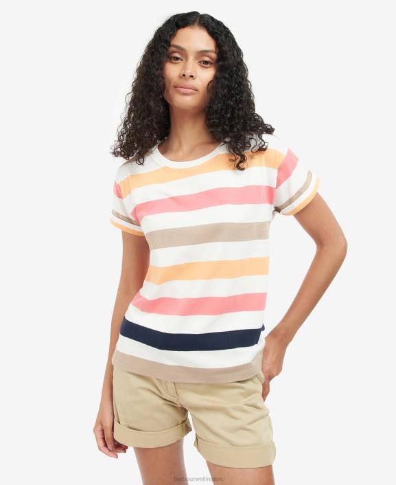 Women Buttermilk Multi Light Barbour Lyndale Top 40VB1647