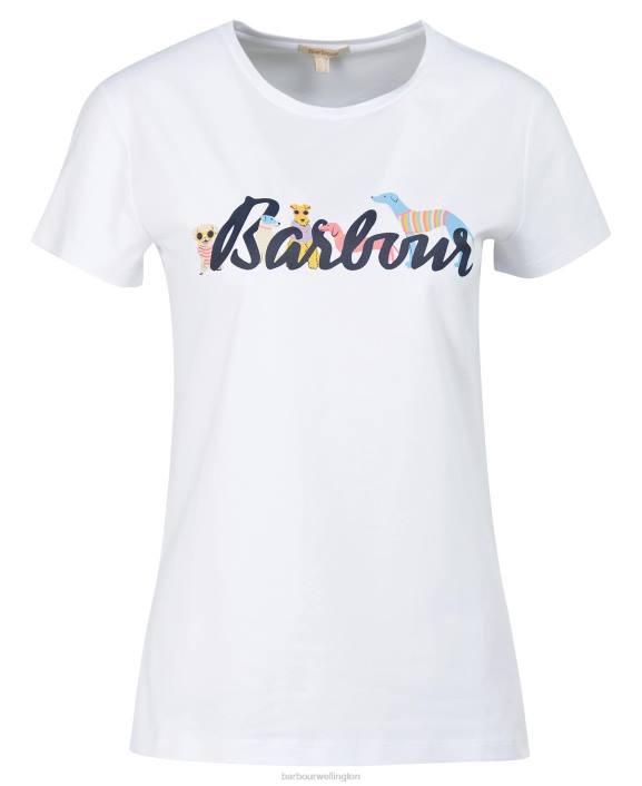 Women Light Grey Marl Barbour Southport T-Shirt 40VB1660