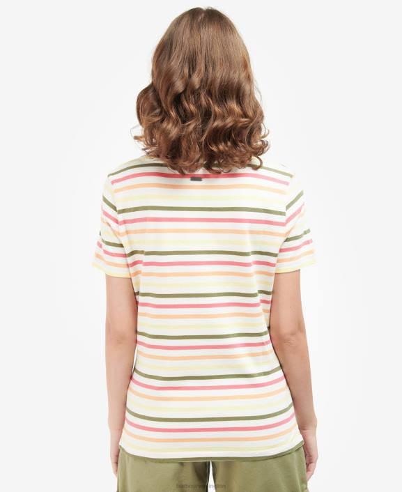 Women Navy Multistripe Barbour Short-Sleeved Bradley Top 40VB1755