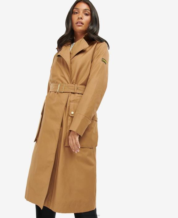 Women Black/Northumberland Check Barbour Powerbuilt Waterproof Trench Coat 40VB1540