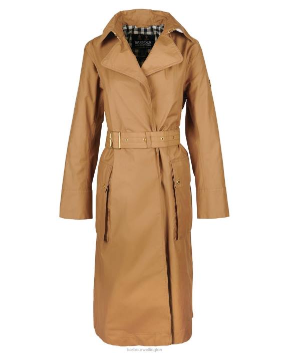 Women Black/Northumberland Check Barbour Powerbuilt Waterproof Trench Coat 40VB1540