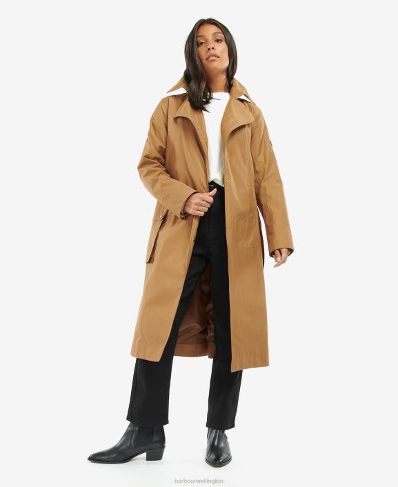 Women Black/Northumberland Check Barbour Powerbuilt Waterproof Trench Coat 40VB1540