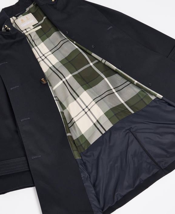 Women Dark Navy/Ancient Poplar Barbour Short Greta Showerproof Trench Coat 40VB1528
