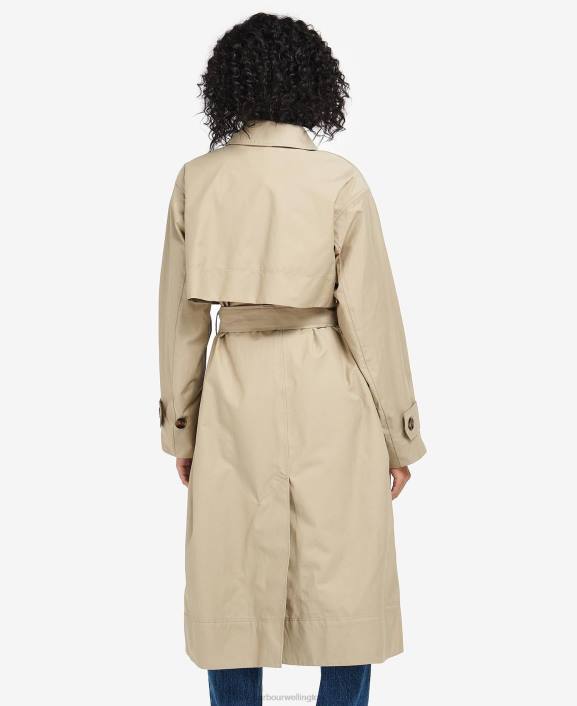 Women Dark Navy/Ancient Poplar Barbour Somerland Trench Coat 40VB1530