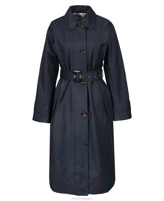 Women Dark Navy/Ancient Poplar Barbour Somerland Trench Coat 40VB1533
