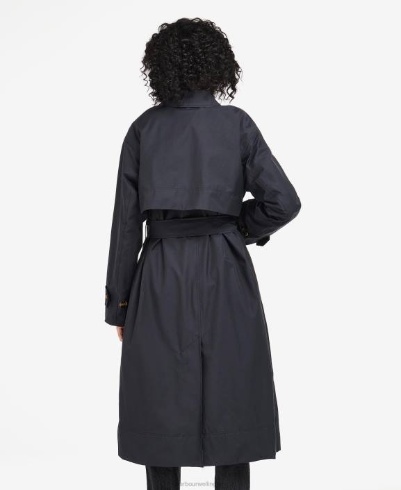 Women Dark Navy/Ancient Poplar Barbour Somerland Trench Coat 40VB1533
