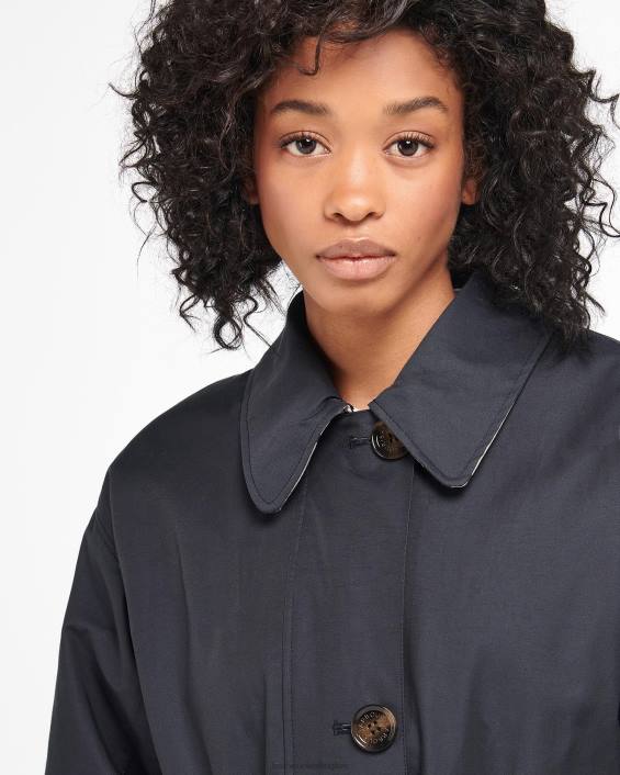Women Dark Navy/Ancient Poplar Barbour Somerland Trench Coat 40VB1533