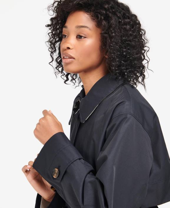 Women Dark Navy/Ancient Poplar Barbour Somerland Trench Coat 40VB1533
