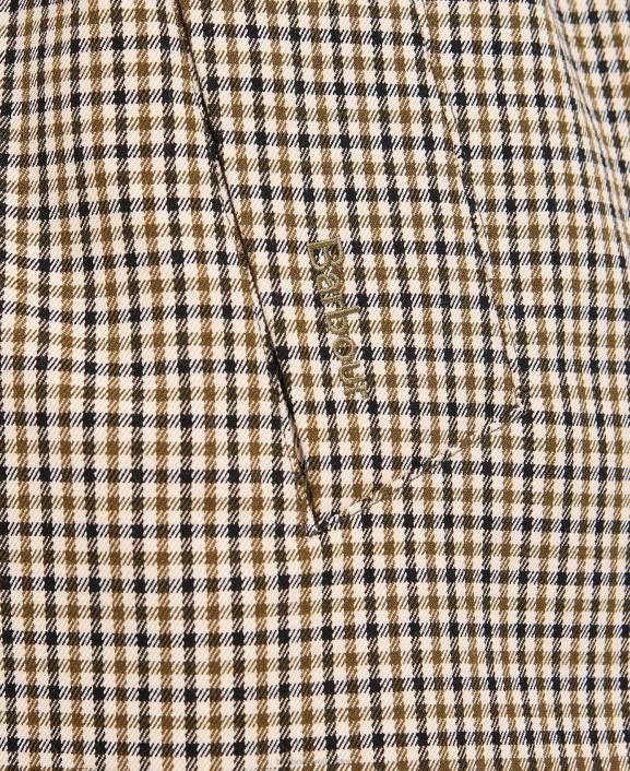 Women Poplar Green Micro Check Barbour Somerland Check Trench Coat 40VB1525