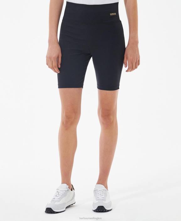 Women Classic Black Barbour Halton Shorts 40VB1790