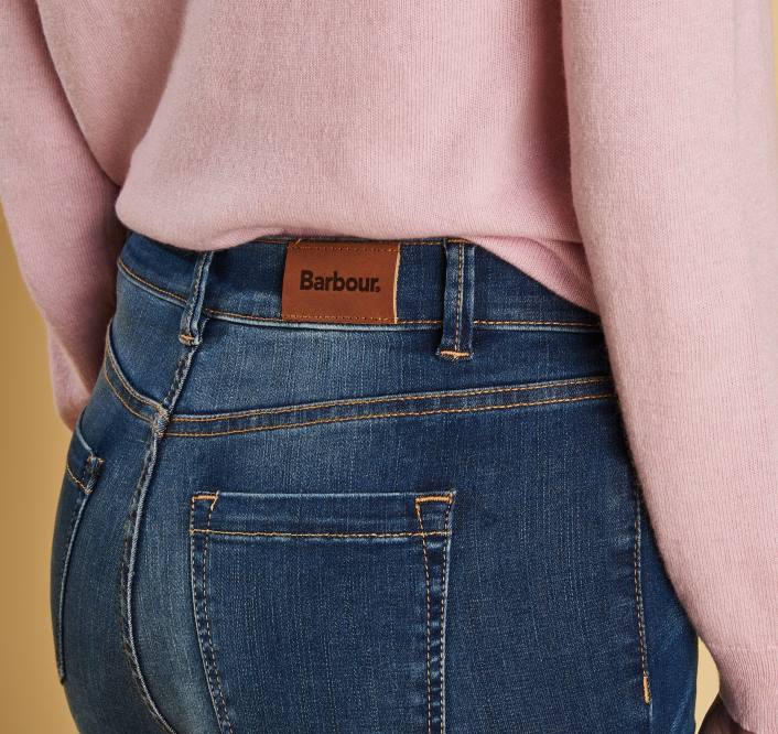Women Worn Blue Barbour Essential Slim Jeans 40VB1772