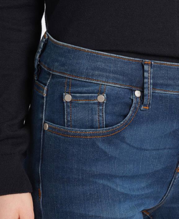 Women Worn Blue Barbour Essential Slim Jeans 40VB1772
