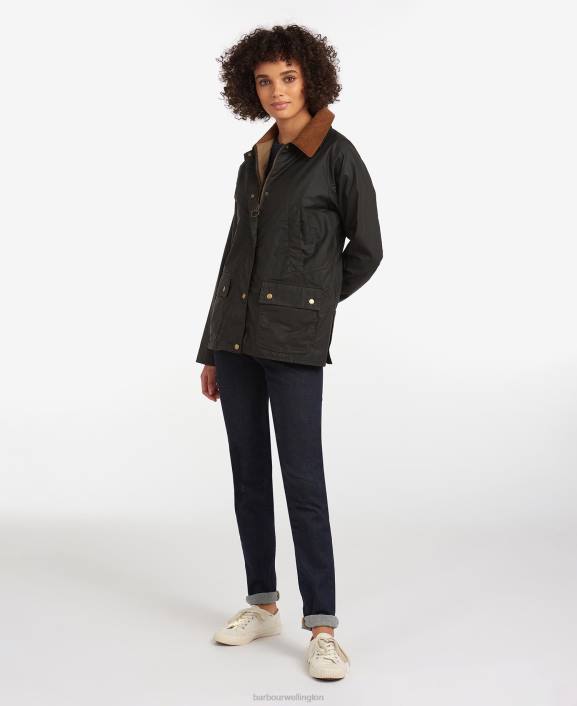 Women Dark Olive Barbour Lightweight Acorn Wax Jacket 40VB1393