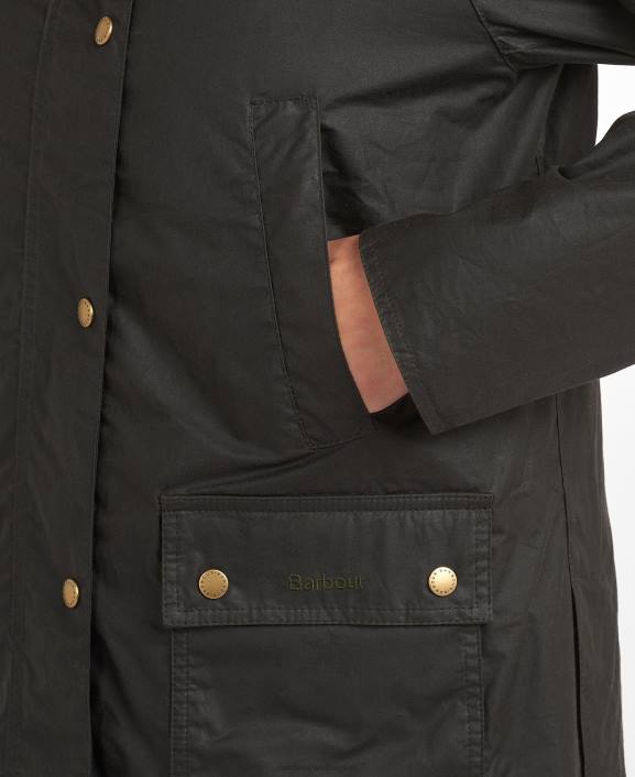 Women Dark Olive Barbour Lightweight Acorn Wax Jacket 40VB1393