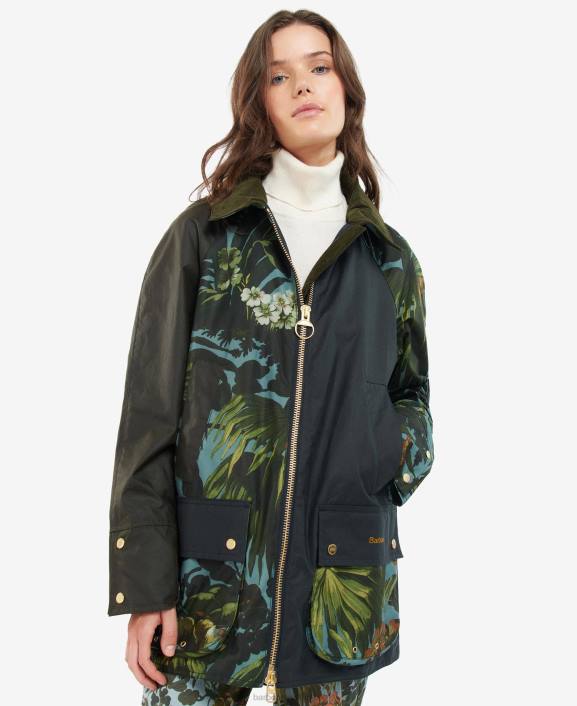 Women Limerence/Sky/Navy Barbour x House of Hackney Handley Wax Jacket 40VB1384