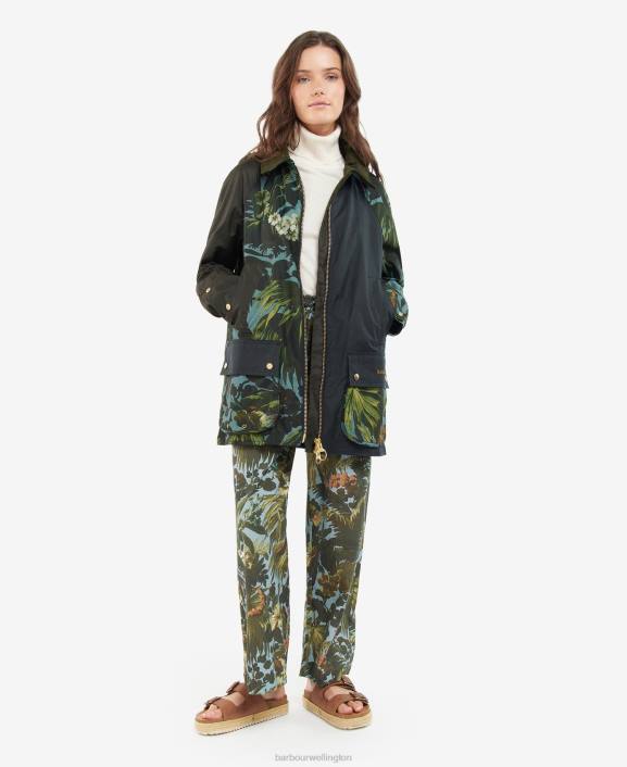 Women Limerence/Sky/Navy Barbour x House of Hackney Handley Wax Jacket 40VB1384