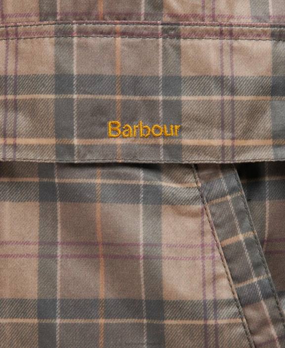 Women Muted Tartan/Brown Barbour Tartan Eddleston Waxed Jacket 40VB1372