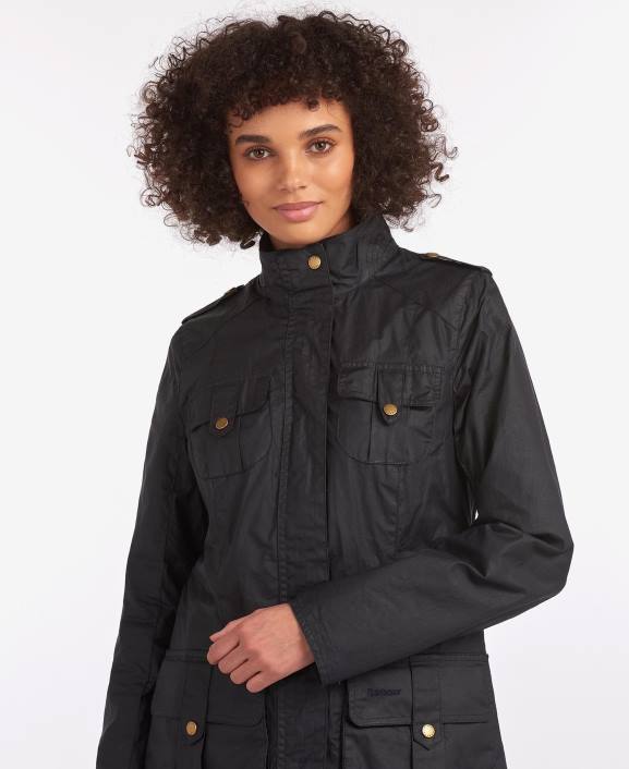 Women Royal Navy/Classic Barbour Lightweight Defence Waxed Cotton Jacket 40VB1389