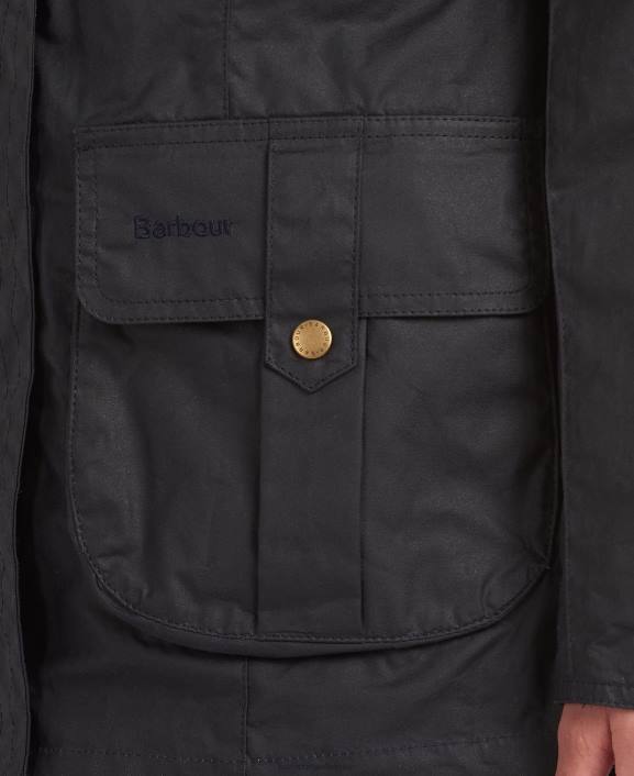 Women Royal Navy/Classic Barbour Lightweight Defence Waxed Cotton Jacket 40VB1389