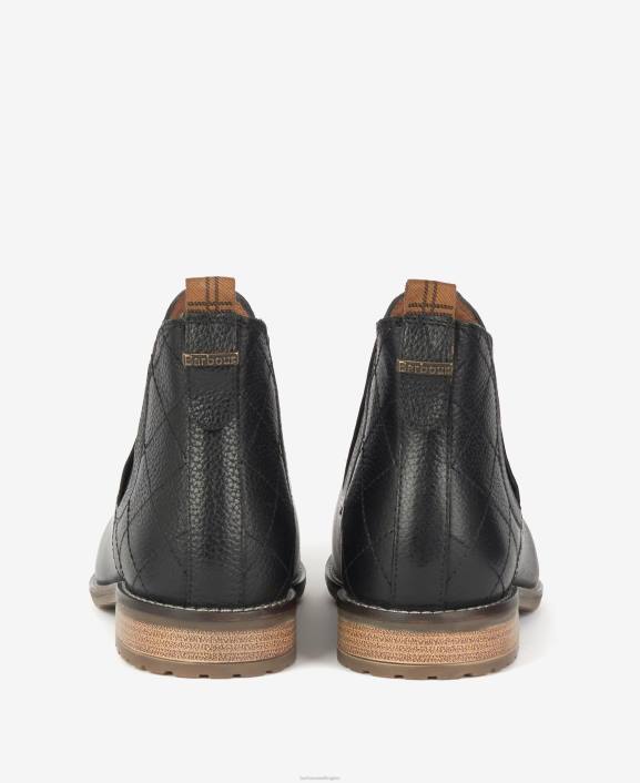 Women Classic Black Barbour Camelia Diamond-Quilted Chelsea Boots 40VB2089