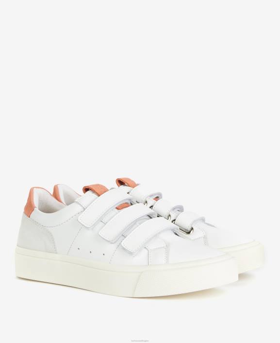 Women White/Lavender Barbour Georgie Triple-Strap Trainers 40VB2137
